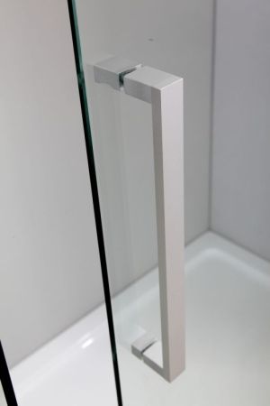 Душевой уголок Black&White Stellar Wind S201-900х900 радиальный профиль Серебристый хром стекло прозрачное, артикул 2019090