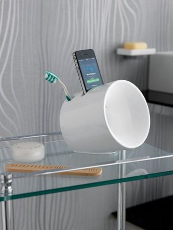 Stil Haus, керамический громкоговоритель и держатель для щёток, цвет белая керамика, артикул 1160(BI)