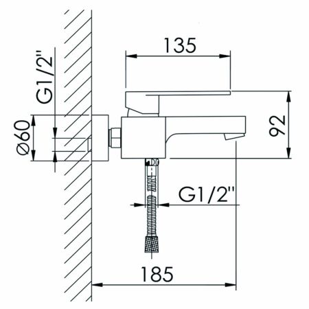 Смеситель для ванны D-Lin D130365-A, черный