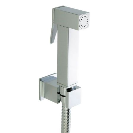 QUADRA Гигиенический душ.набор, лейка/держатель ЛАТУНЬ/шланг латунь, хром, артикул 30904