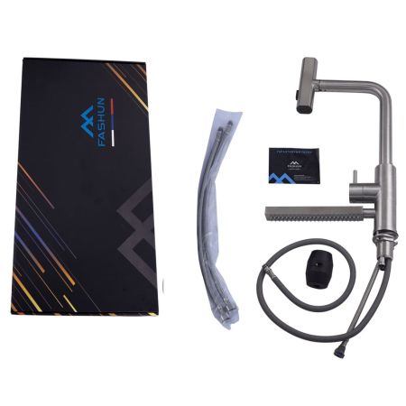 Смеситель для кухни с мультифункциональным изливом FASHUN A57131, сатин