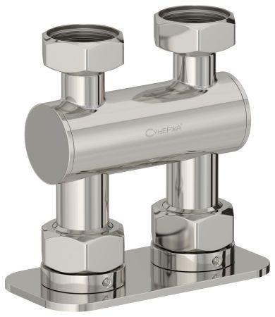 Модуль, Сунержа, прямой EU50, для отопительных приборов, ширина,мм-100, глубина,мм-50, высота,мм-99, присоединение-2 х НГ G 3/4" / 2 х НГ G 3/4", материал-нержавеющая сталь, цвет-сталь (без покрытия), артикул 00-1539-3434