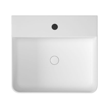 Раковина накладная Vinkel белая прямоугольная с полочкой под смеситель 465*420*155 (без ДК), артикул OWLB191032