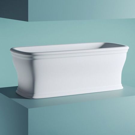 Artceram NEO Ванна отдельностоящая, 180х85хh65см, с переливом и слив.крышкой, Livingtec (с сифоном ACA062), цвет: белый матовый, артикул ACW003 05 bi matt