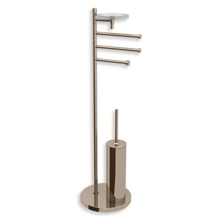 Bertocci Cinquecento Напольная стойка с ершиком и бумагодержателем, п/держателем и мыльницей, цвет: nichel mat, артикул 110 0559 6050
