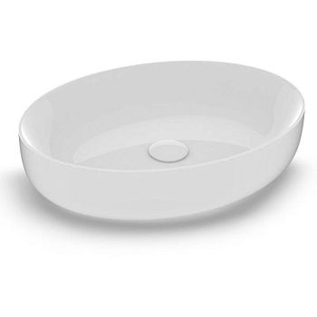 Olympia Metamorfosi, накладная овальная раковина 55x42xh14 см, с донным клапаном, цвет белый глянцевый