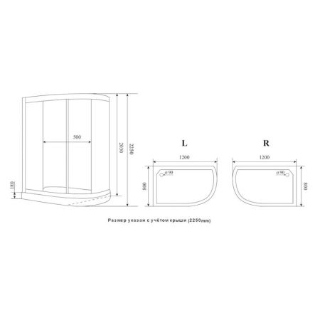 Душевая кабина Timo Premium ILMA Black ILMA902RB, 120x80x222, артикул ILMA902RB