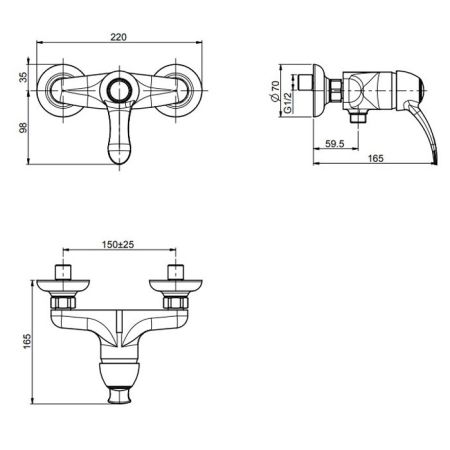 FIMA|Carlo Frattini Lamp Смеситель для душа внешнего монтажа, цвет хром, артикул F3305/1CR