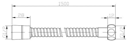 Душевой шланг металлический, 1,5 м, артикул: VMSH15, VODA, артикул VMSH15