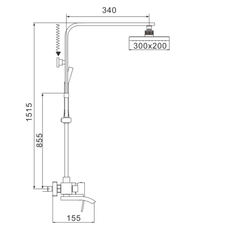 Душевая система Rose R1556F, белый/хром