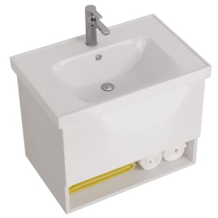 Тумба с раковиной подвесная Dreja Perfecto 70 см, белый, артикул 99-0807-com