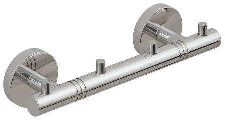 Полотенцедержатель, Сунержа, КАНЬОН, с 4-я крючками, ширина, мм-200, глубина, мм-53, высота, мм-50, тип установки-настенный, материал-нержавеющая сталь, крепления в комплекте, цвет-золото