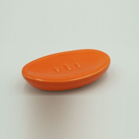 Настольная керамическая мыльница Zefiro, цвет хром-оранжевая керамика, артикул 652(08-AR)