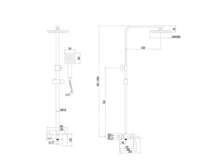 Душевая система Fmark FS8645Q, графит, артикул FS8645Q