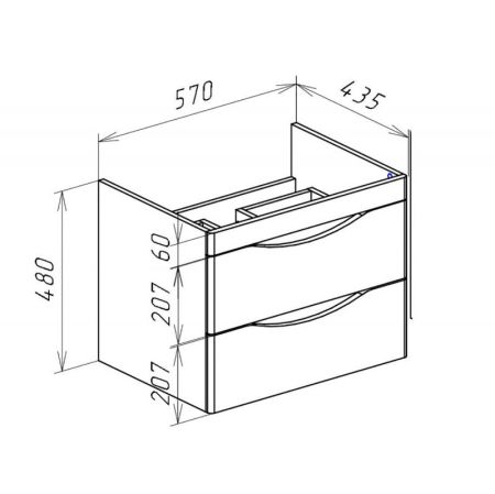 Тумба под раковину Bellezza Санриса 60 4630109180431 подвесная Орех, артикул 4630109180431