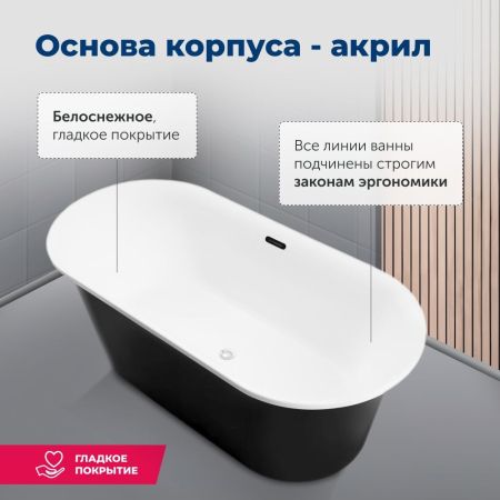 Акриловая ванна Aquanet Family Smart 170x78 88778-MW-MB, артикул 88778-MW-MB