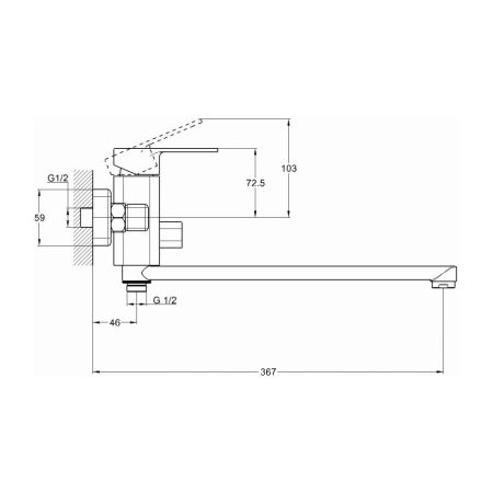 Смеситель для ванны G.Lauf NEB7-A123, хром
