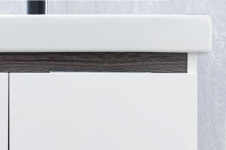 Тумба под раковину Акватон Рене 80 подвесная 1A222201NRC80 Белая Грецкий орех, артикул 1A222201NRC80