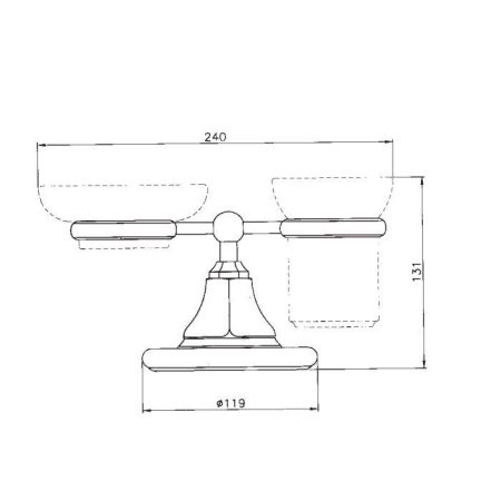 Nicolazzi Teide Держатель для мыльницы и стакана, цвет: золото (без керамики), артикул 1494GO05
