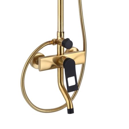 Душевая система Bronze de Luxe Element EL77GB, матовое золото/черный, артикул EL77GB