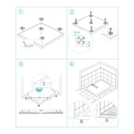 Ножки для поддона RGW N-01 (10)