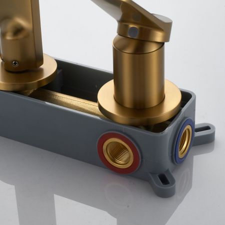 Смеситель для раковины встраиваемый Shevanik S4341G, золотой сатин, артикул S4341G