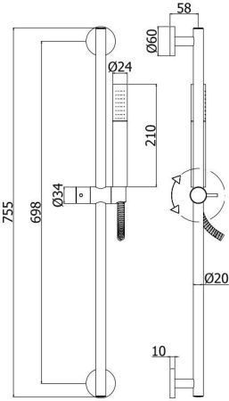Душевой гарнитур Paffoni Life ZSAL135NO, артикул ZSAL135NO