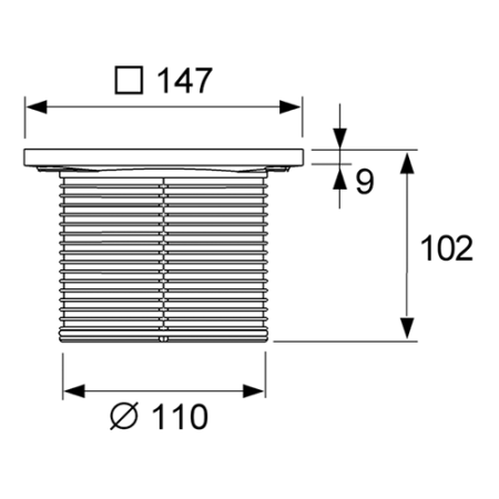 Базовая решетка 150 х 150 мм с монтажным элементом, пластик, артикул 3660003