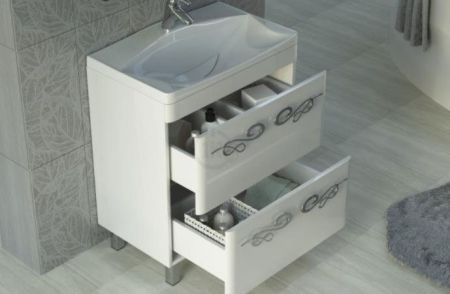 Тумба под раковину Vigo Olivia 70 2 ящика Белая, артикул Olivia-2-700(Olivia)