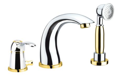 Смеситель на борт ванны Fiore Jafar 47CO5105, хром-золото, артикул 47CO5105