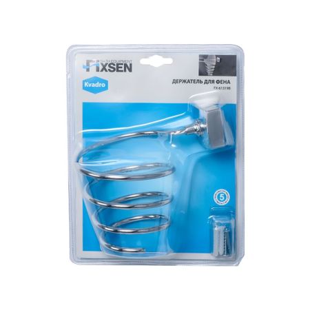Держатель фена FIXSEN KVADRO FX-61319B, хром, артикул FX-61319B