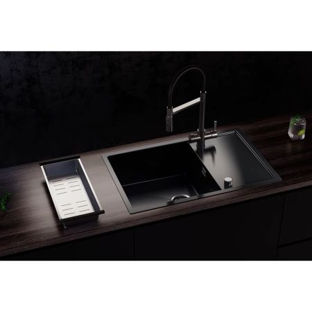 Кухонная мойка Ulgran Steel 780x500, вороненая сталь, артикул US 780-003