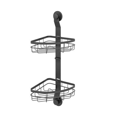 Двухъярусная угловая полка, проволока стальная, черный матовый, Easy, Milardo, EASCWS2M44, артикул EASCWS2M44