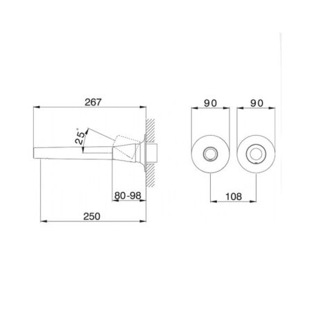 Внутрення часть, Cisal, назначение-для встроенного настенного смесителя для раковины, артикул ZA02551004