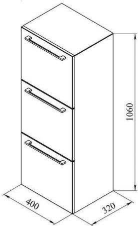 Шкаф навесной De Aqua Куба 40(3) белый, артикул 00167073