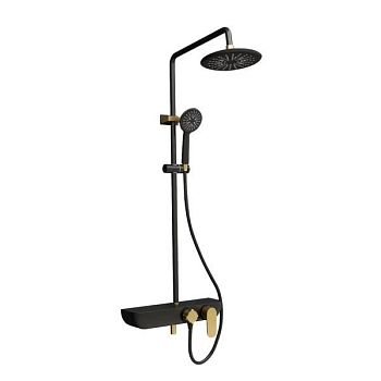 Душевая система Fixsen LINE FX-9200B, черная+золото