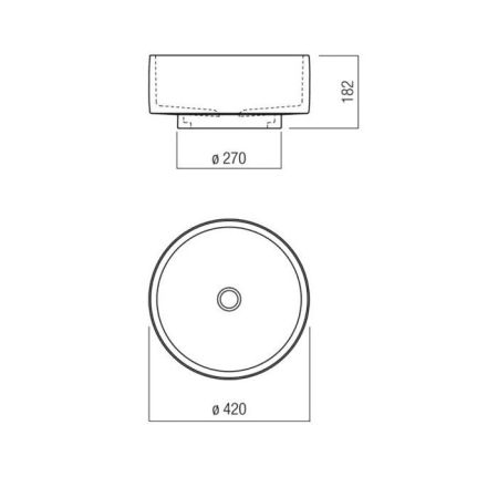 AGAPE CENOTE Раковина Ø420х182 мм., для установки на столешницу, цвет Natural clay
