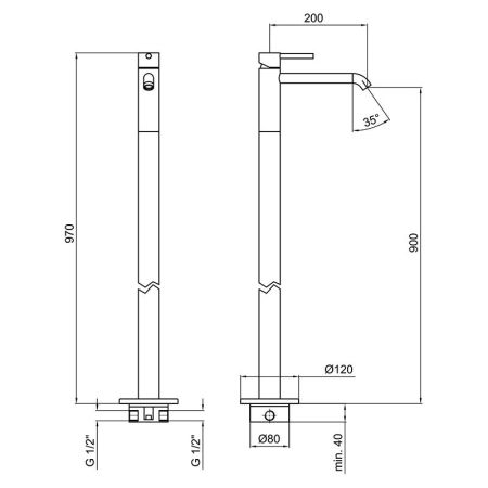 Смеситель для раковины Webert Elio EL832101345, никель, артикул EL832101345