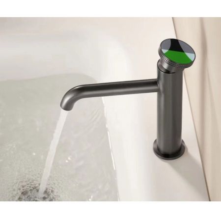 Смеситель для раковины Bronze de Luxe 9009GM-G, графит/зеленый, артикул 9009GM-G