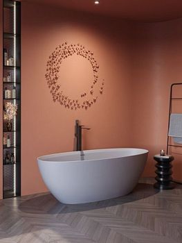 Ванна из искусственного камня Solid Surface 1700x760x560, CEZARES CZR-LIBERTA-170-76-56-GM-SSB