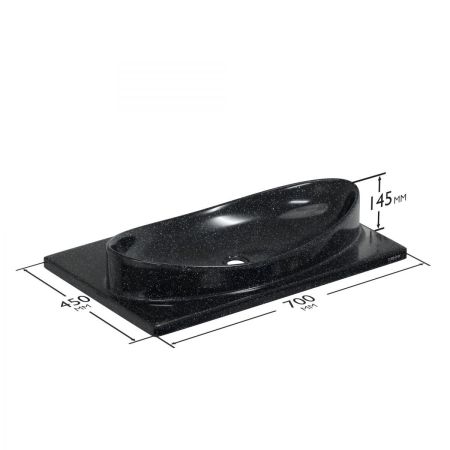 Умывальник "Вега 70" литой мрамор, млечный путь, W