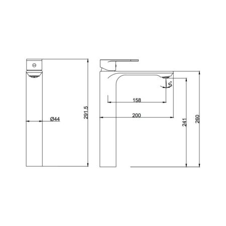 Смеситель для раковины FASHUN A5185-7, чёрный