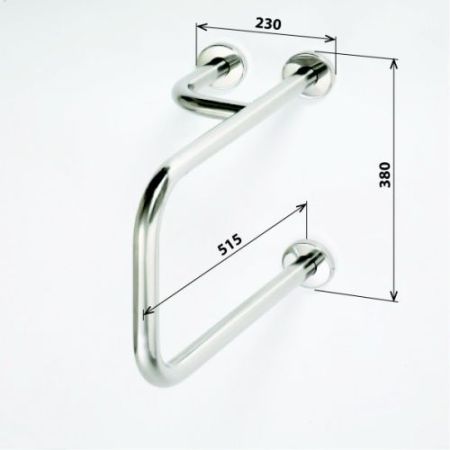 HELP Опорный поручень - левый,глянец 380*516мм, артикул 301112101