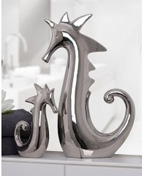 Casablanca, фигурка большая керамическая "Морской конек", цвет серебристый