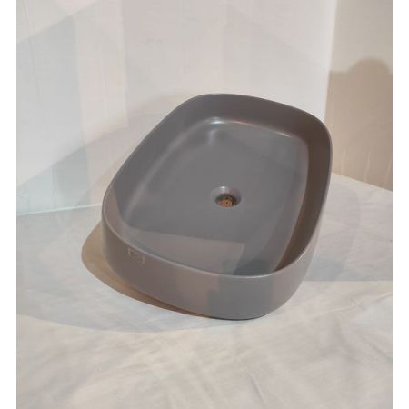 White Ceramic Jumper, накладная прямоугольная раковина 60x40x13h см, цвет серый матовый, артикул W0707FM