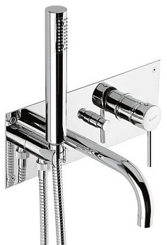 Emmevi Piper, встраиваемый в стену однорычажный смеситель для ванны на панели на 3 выхода, цвет хром