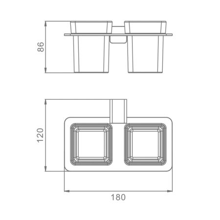 Стакан для ванной комнаты двойной Raglo R301.08, хром