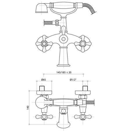 Bongio Axel Смеситель для ванны, цвет хром, артикул 15526CR00