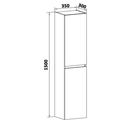 Шкаф пенал Runo Манхэттен 35 4620750029227 подвесной Белый