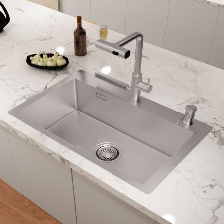 Кухонная мойка из нержавеющей стали Fashun 27M Комплект AS6845, сатин